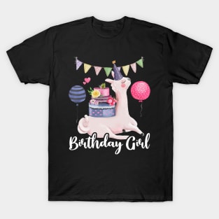 Alpaca Llama Cactus Girls Birthday Animal Lover Cute T-Shirt